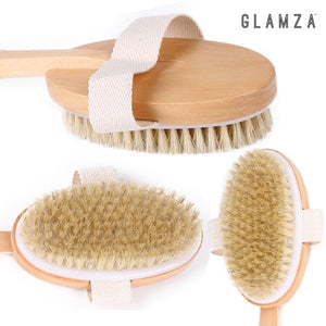 Glamza 2 in 1 Long Handle Bath & Shower Brush & Dry Skin Brush - 2 Options
