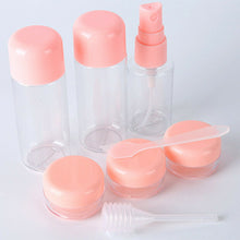Load image into Gallery viewer, Glamza 9-Piece Travel Bottle Set with Carry Bag – Pink or Green Lids | Free UK Delivery