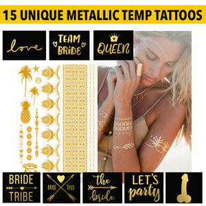 Summer Festival, Fancy Dress & Beach Holiday Metallic Sticker Tattoos